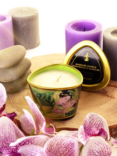 Массажное арома масло в виде свечи, Exotic Green Tea Зеленый чай 170 МЛ фото 7