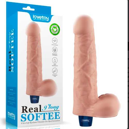 Перезаряжаемый реалистичный вибратор REAL SOFTEE