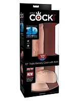 5721-21 PD / Фаллоимитатор на присоске King Cock Plus 10 Triple Density Cock with Balls - Flesh