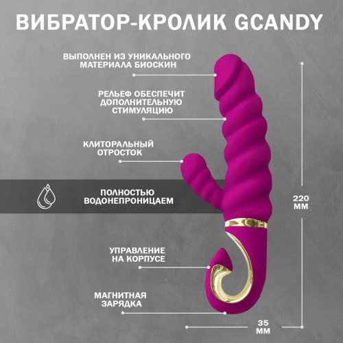 Вибратор с клиторальным стимулятором Gcandy - Gvibe фото 3