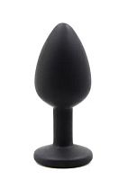 Анальная пробка силиконовая черная L 069 RY, коробка