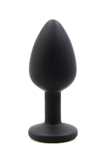 Анальная пробка силиконовая черная L 069 RY, коробка