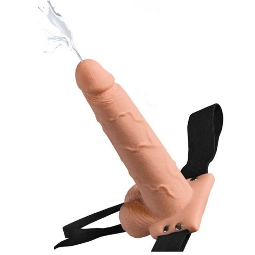 Полый страпон с функцией эякуляции 7.5 , телесный фото 2