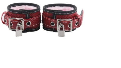 Наручники красные с замочками 707 RY