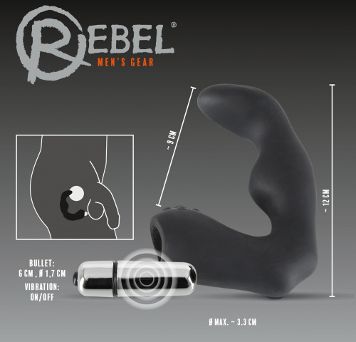 Вибромассажер простаты эргономичной L-формы Prostate Vibrator by Rebel 5859040000 фото 5