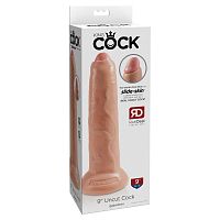 5562-21 PD / Фаллоимитатор на присоске необрезанный телесный King Cock 9 Uncut Cock