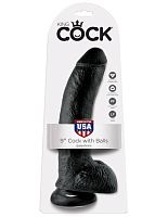 5508-23 PD / Фаллоимитатор на присоске черный King Cock 9 Cock with Balls