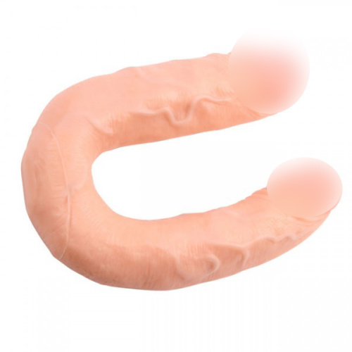 Двухсторонний фаллоимитатор Overlap телесного цвета 471978533 фото 3