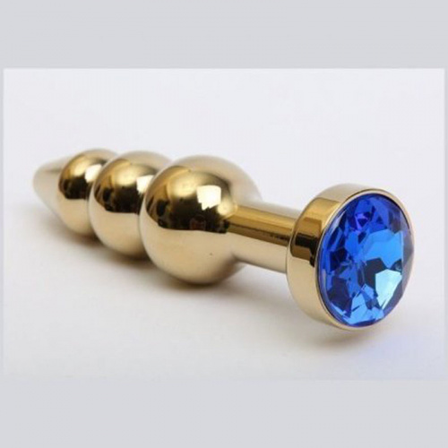 Мини-плаг золотой с синим кристаллом Rosebud Mixed 