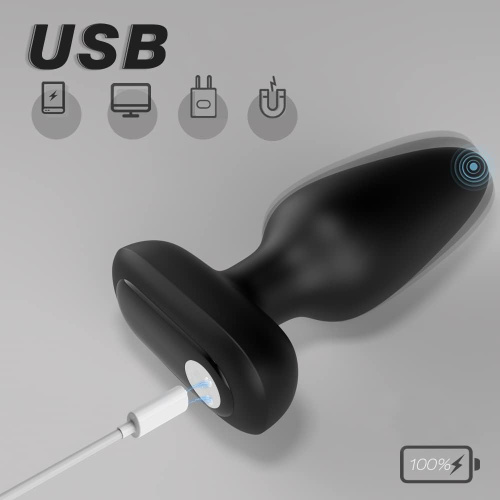 Анальная пробка VISUAL RIVET с вибрацией  фото 6