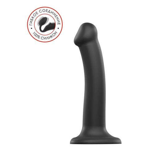 Фаллоимитатор Strap-On-Me Dildo c гнущийся черный XL, 20 см фото 7