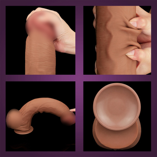 14-дюймовый фаллоимитатор со скользящей кожей - коричневый 317064 LV фото 4