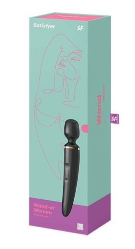 ЧЕРНЫЙ ВИБРАТОР SATISFYER WAND-ER WOMAN 01203 фото 2