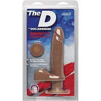 1701-02 CD DJ  / Вибромассажер-реалистик с мошонкой The D - Perfect D Vibrating 7 - Caramel