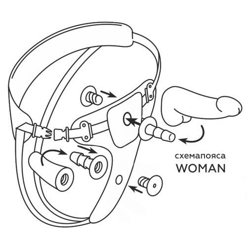 Страпон LoveToy с поясом Harness, с 2 насадками фото 6