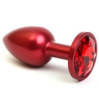 Мини-плаг красный, с кристаллом красного цвета Rosebud M 008 RY
