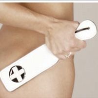 Шлёпалка кожанная черно-белая