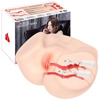 Vanilla Onahole Real Vagina Мастурбатор полуторс с двойным слоем материала, с вибрацией M01-003-13DV