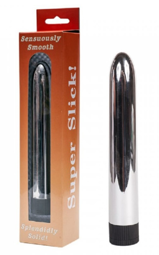 Вибромассажер классический гладкий  серебряный