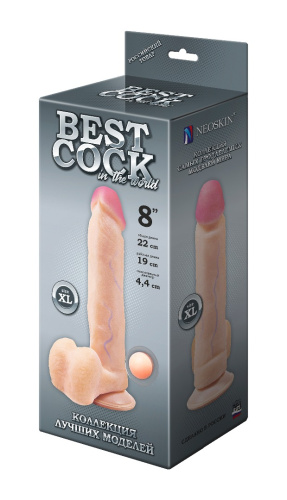 Фаллоимитатор неоскин на присоске BEST COCK 8" фото 2