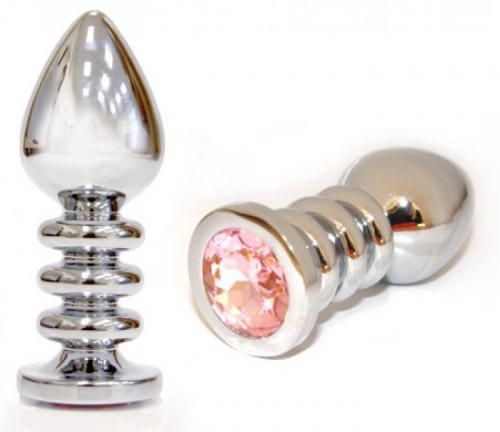 Втулка серебряная,цвет кристалла розовый AJSP-02 LV