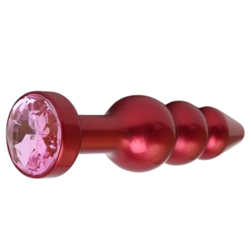 Мини-плаг красный с фуксия кристаллом Rosebud Mixed 