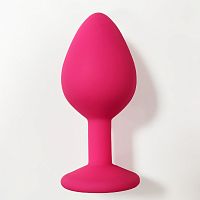Анальная пробка силиконовая розовая M 068 RY, коробка