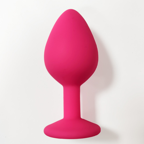 Анальная пробка силиконовая розовая M 068 RY, коробка