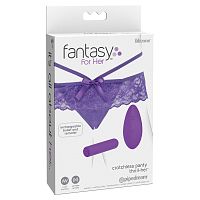 4933-12 PD / Вибропуля  трусики  пульт ДУ Fantasy For Her Crotchless Panty Thrill-Her