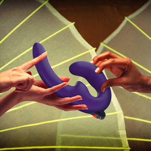Страпон безремневой "Sharevibe", с вибрацией, фиолетовый  фото 3
