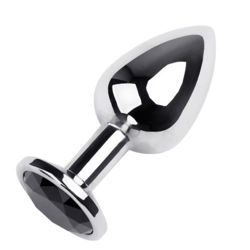 RO-SS09 LV Анальная пробка с черным кристаллом  фото 3