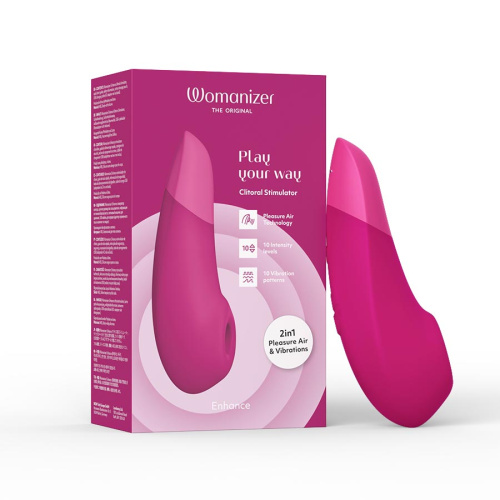 Бесконтактный клиторальный стимулятор Womanizer Enhance с вибрацией, розовый