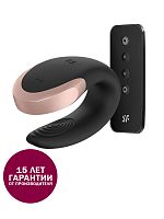 Парный вибратор Satisfyer Double Love с возможностью управления через пульт и приложение (черный)