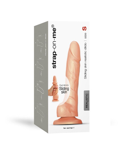 Телесный фаллоимитатор Strap-On-Me Sliding Skin Realistic Dildo size S фото 3