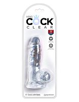 5751-20 PD / Прозрачный фаллоимитатор с мошонкой на присоске King Cock Clear 5 Cock with Balls