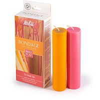 Набор из 2 свечей «Wax Play Bondage To Heat Up», цвет оранжевый и розовый