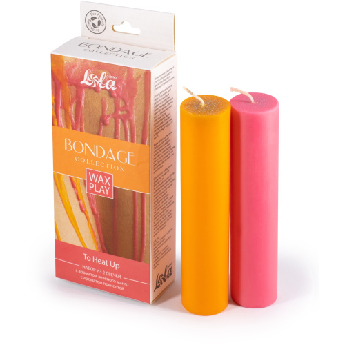 Набор из 2 свечей «Wax Play Bondage To Heat Up», цвет оранжевый и розовый