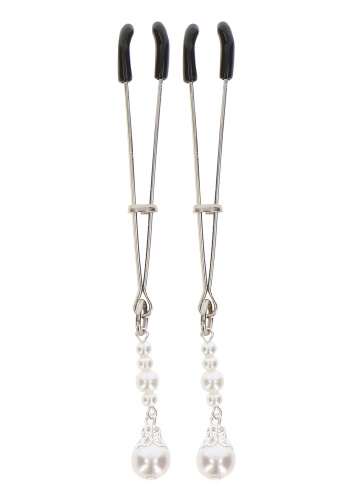 Зажимы на соски Tweezers With Pearls Silver 17270