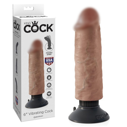 Вибромассажер-реалистик без мошонки на присоске загорелый King Cock фото 2