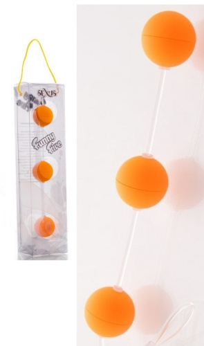 Анальные шарики 19,5 см оранжевый