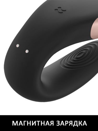 Парный вибратор Satisfyer Double Love с возможностью управления через пульт и приложение (черный) фото 6
