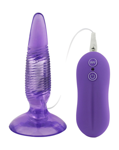 Втулка анальная с вибрацией, "10 Mode Twister", фиолетовая