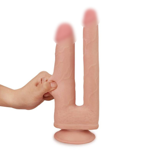 Фаллоимитатор анально-вагинальный на присоске Double Penetration Soft Cock 313001 LV фото 5