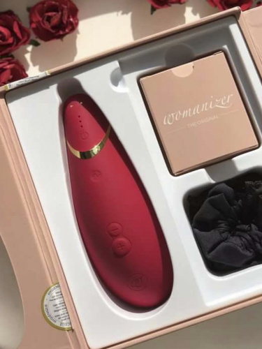 Womanizer Стимулятор клиторальный бесконтактный Premium, красный/золотой фото 7