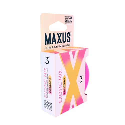 ПРЕЗЕРВАТИВЫ MAXUS EXOTIC MIX №3 ( банан,клубника,бабл гам)