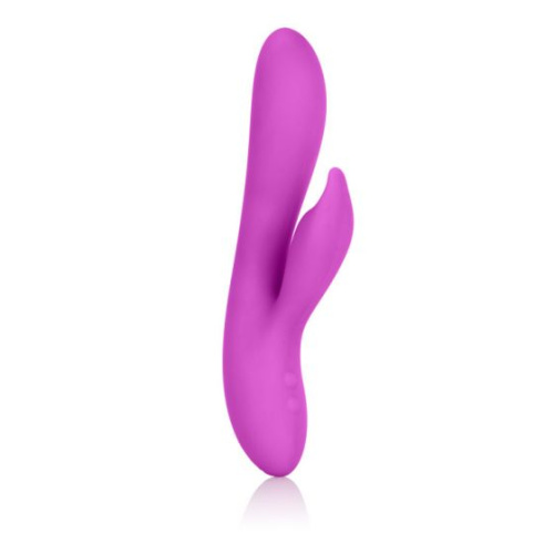 Вибромассажер Хай-Тек, с клиторальным стимулятором, розовый фото 3