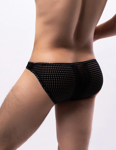 Черные дышащие сетчатые сексуальные мужские трусы 261-1 XL фото 2