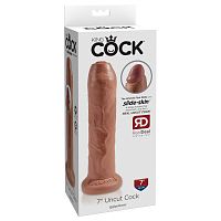 Фаллоимитатор на присоске необрезанный  King Cock 7 Uncut Cock