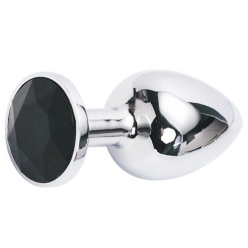 RO-SS09 LV Анальная пробка с черным кристаллом 