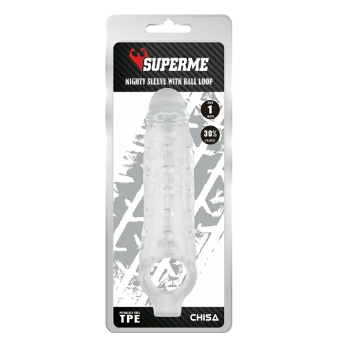 Насадка на пенис Mighty Sleeve With Ball Loop-Clear фото 3 Насадка на пенис Mighty Sleeve With Ball Loop-Clear фото 3